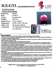 7.70 Ratti Natural New Burma Ruby with Govt. Lab Certificate